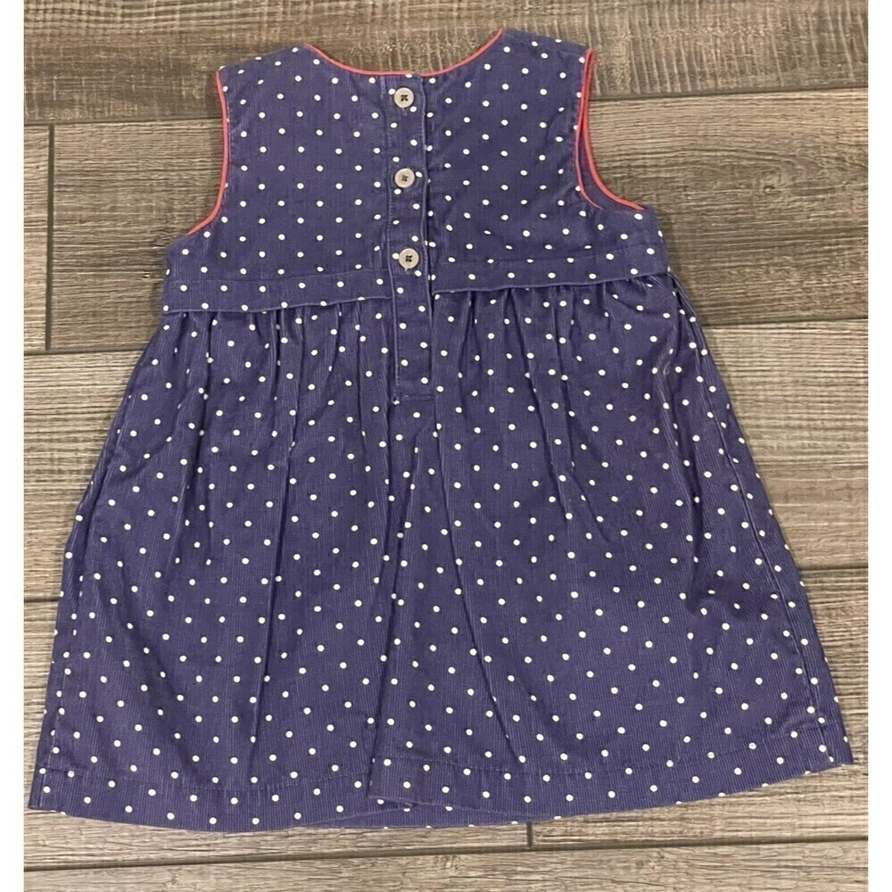 Mini Boden Blue Holiday Gifting Rabbit Applique Corduroy Jumper Dress 3-6 Months - Picture 4 of 10